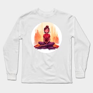 Harmony in Red: A Meditative Journey Long Sleeve T-Shirt